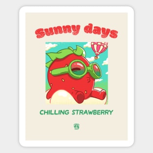 Sunny Days Chilling Strawberry with Crest Magnet